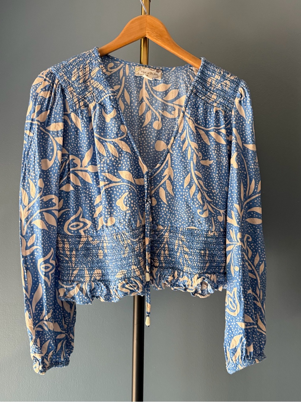 NWOT V-Neck Smocked Hem Blouse